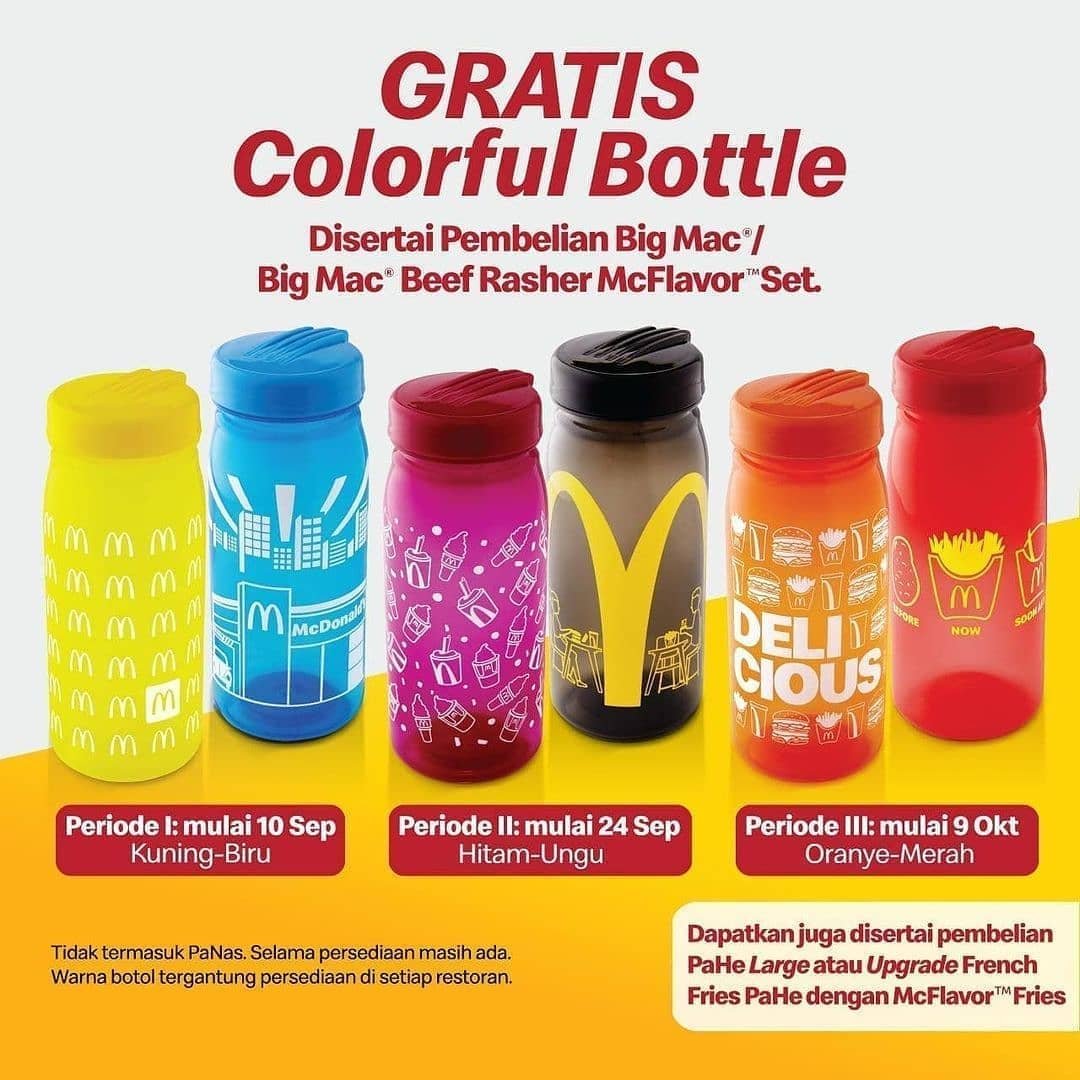 Syarat Dapatin Colorful Bottle dari Promo McD 2021