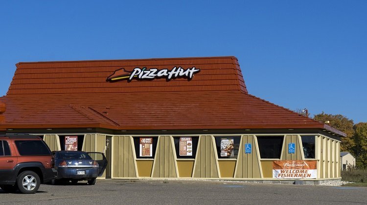 logo fast food pizza hut berwarna merah